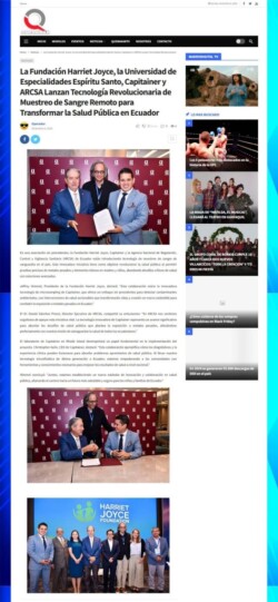 06/12/2024 la_fundacion_harriet_joyce_la_uees_capitainer_y_arcsa_lanzan_tecnologia_revolucionaria_de_muestreo_de_sangre